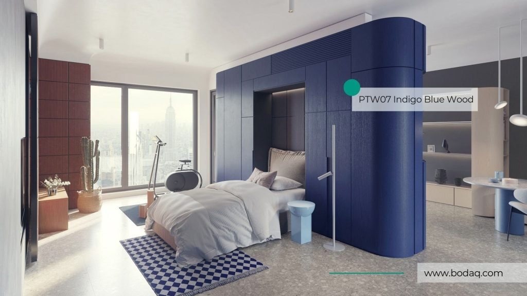 PTW07 Indigo Blue Wood: Bedroom