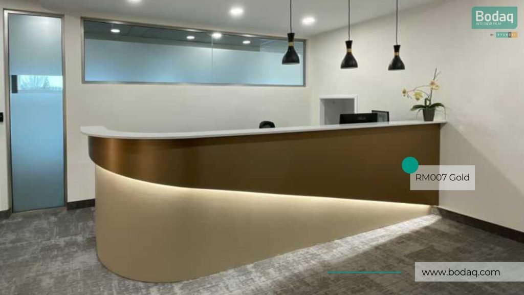 RM007 Real Gold Interior Film - Metal Collection 8 RM007 Real Gold: Reception Desk