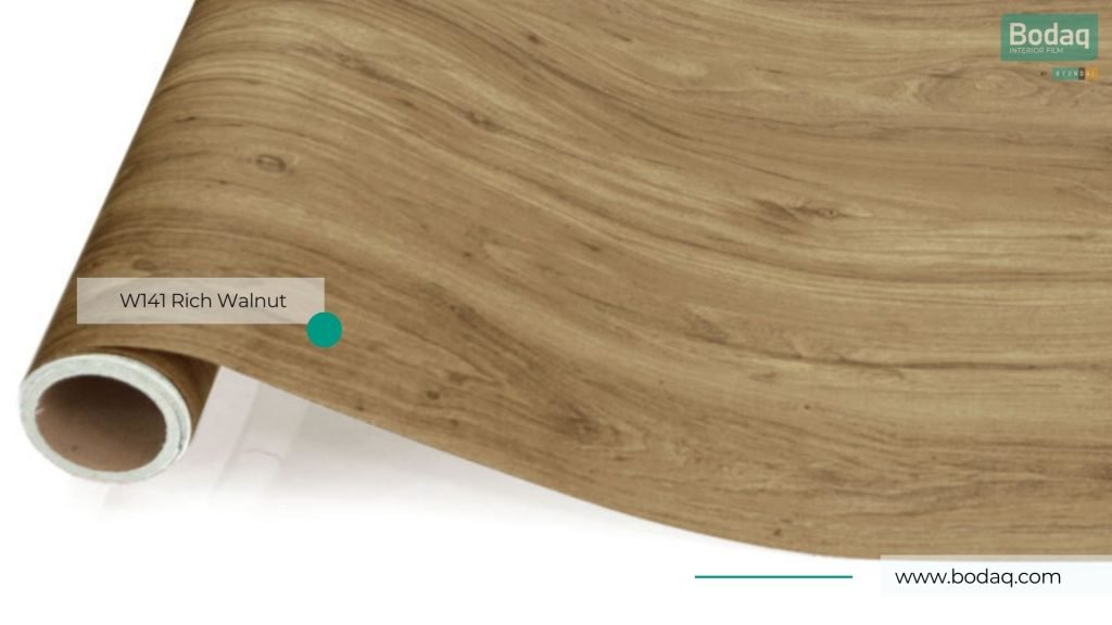 W141 Rich Walnut Medium Wood Interior Film - Standard Wood Collection 14 W141 Full Roll