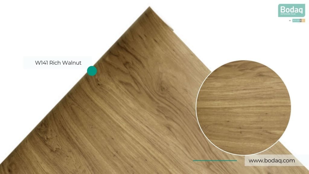 W141 Rich Walnut Medium Wood Interior Film - Standard Wood Collection 13 W141 Roll Close-up and Zoom-in