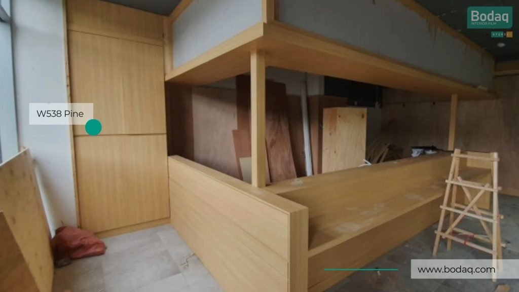 W538 Pine Interior Film - Standard Wood Collection 8 Restaurant Interior Refinished with W538 Pine