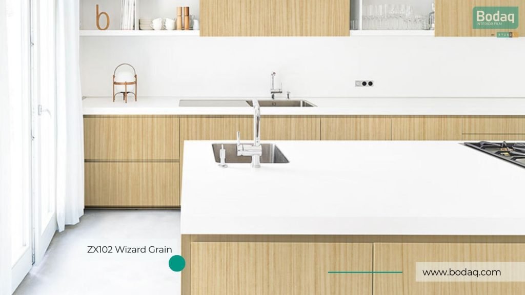 ZX102 Wizard Grain Interior Film - Wood Collection 7 Kitchen Refinished with ZX102 Wizard Grain