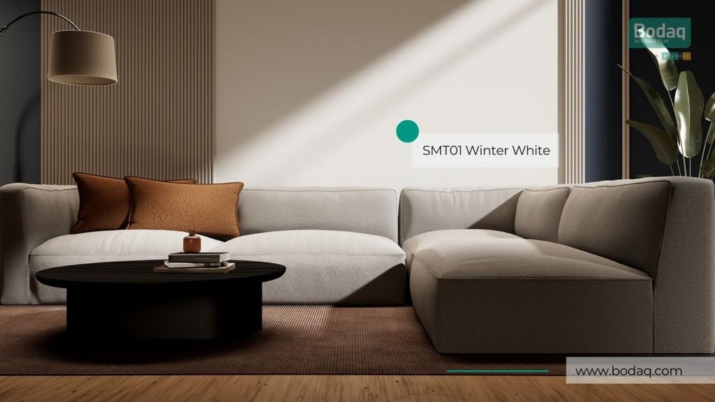 SMT01 Winter White Interior Film - Super Matte Collection 8 SMT01 applied to the feature wall