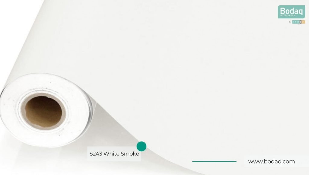 S243 White Smoke Interior Film - Solid Color Collection 9 S243 White Smoke Interior Film patter Roll Close-up