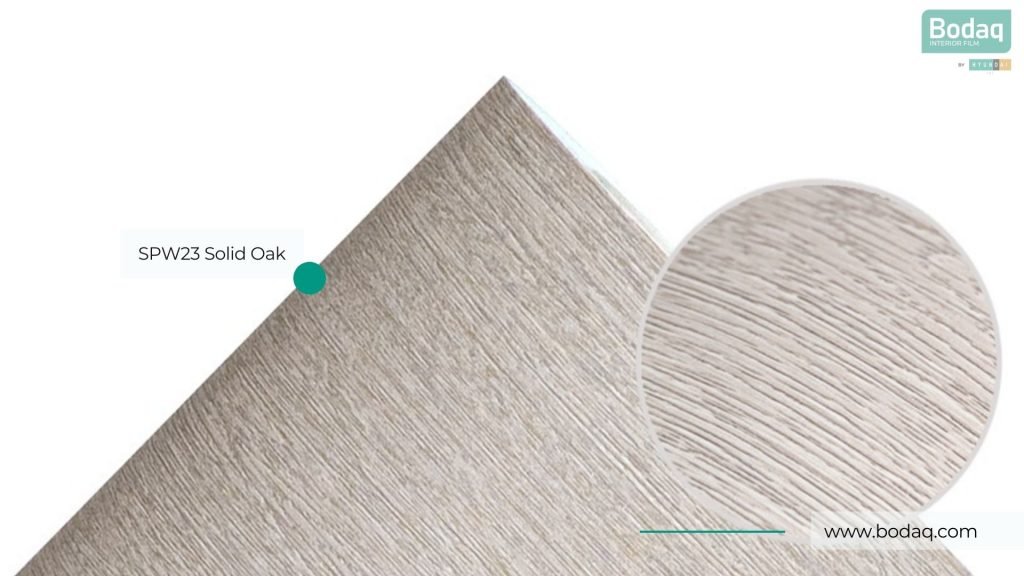 SPW23 Solid Oak Interior Film - Origin Wood Collection 10 SPW23 Solid Oak Bodaq Interior Film Pattern Close-up and Zoom-in