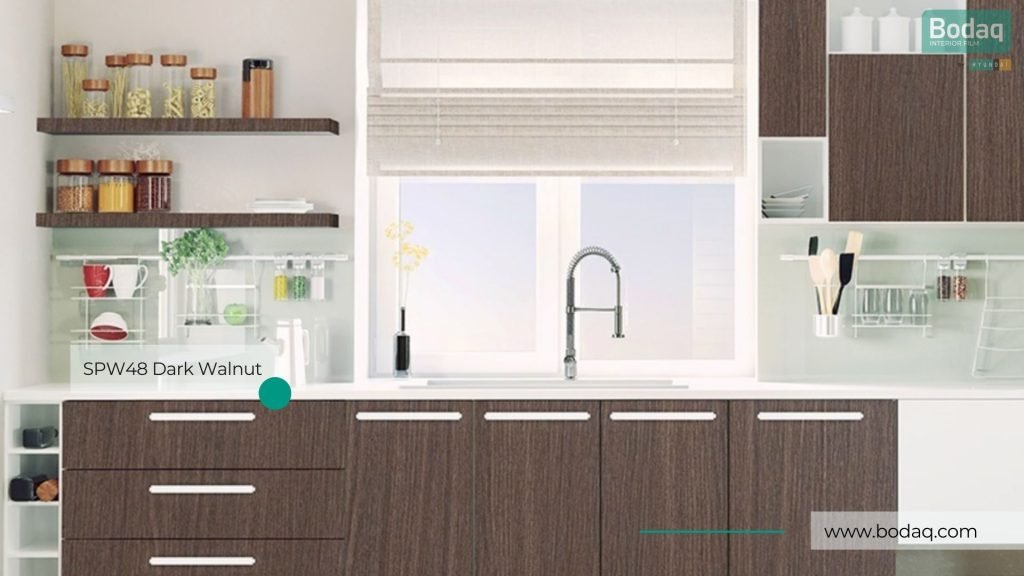 Kitchen Resurfaced with SPW48 Dark Walnut