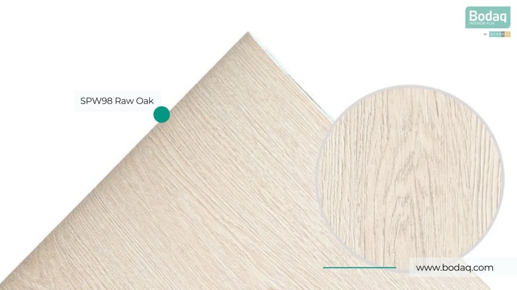 SPW98 Raw Oak Interior Film - Origin Wood Collection 10 SPW98 Raw Oak Roll Close-up and Zoom-in