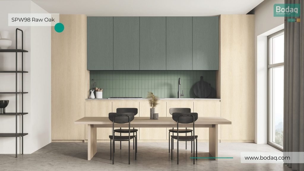 SPW98 Raw Oak Interior Film - Origin Wood Collection 9 Kitchen Cabinets Wrapped with SPW98 Raw Oak