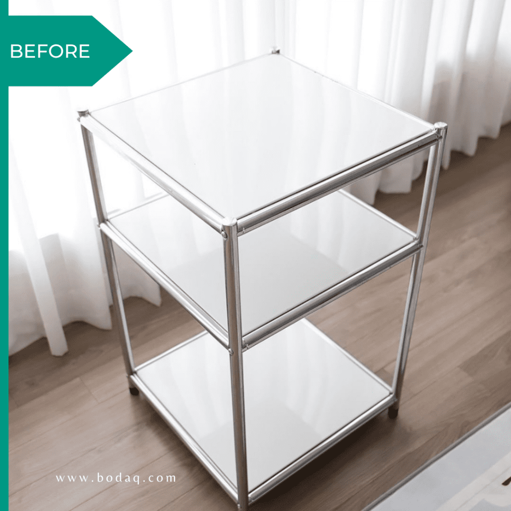 how to wrap a shelf. before pic