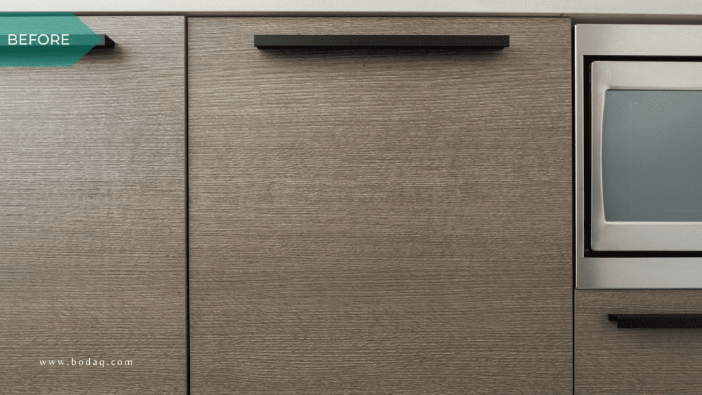 Before refinishing with interior film