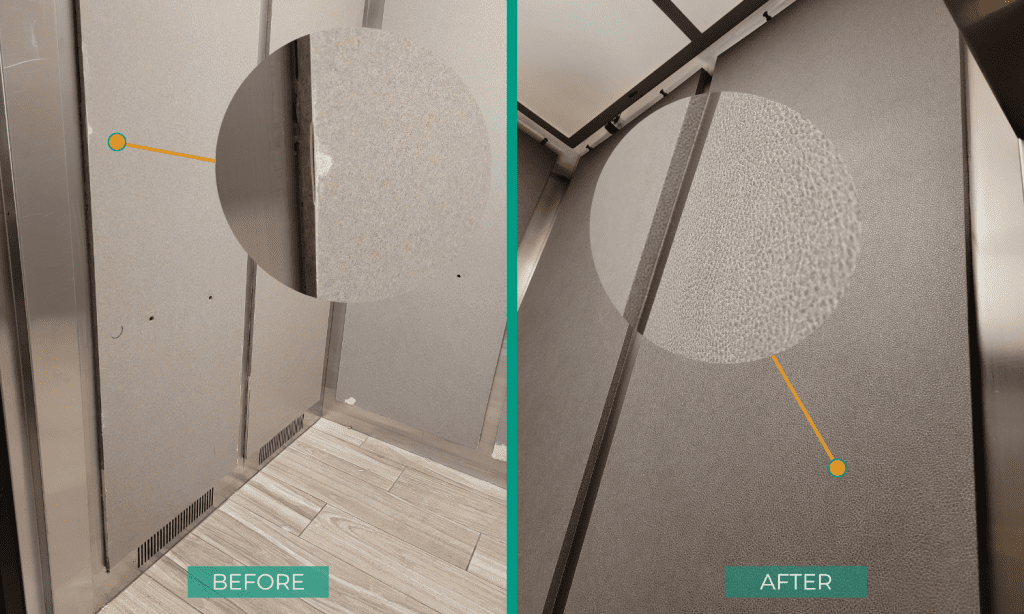 walls and panels elevator refinishing