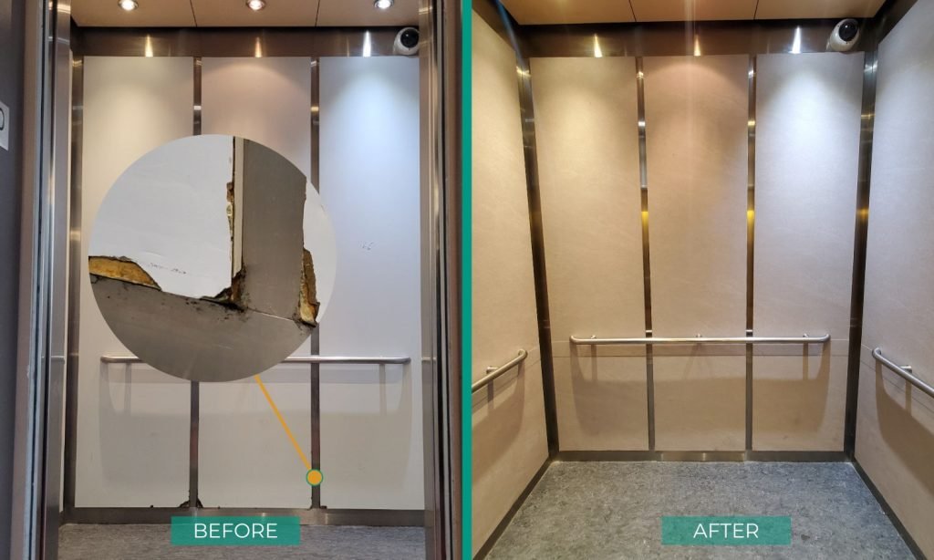 wall panels elevator refinishing
