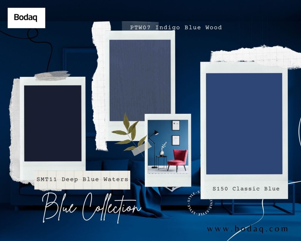 Interior design trends 2023. Blue patterns