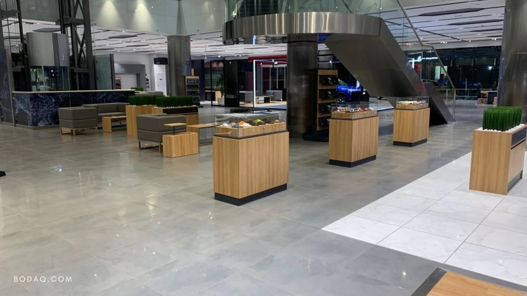 New KIA stores in Asia use Bodaq Interior Film to wrap their displays and other surfaces.