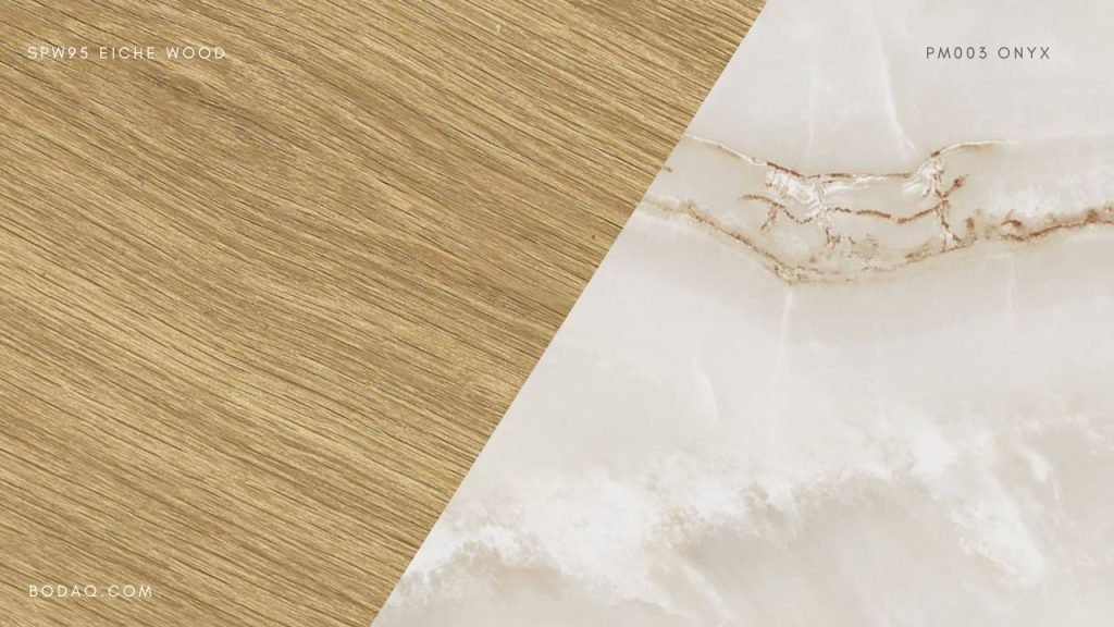 SPW95 Eiche Wood and PM003 Onyx - a perfect combination of wood and marble.