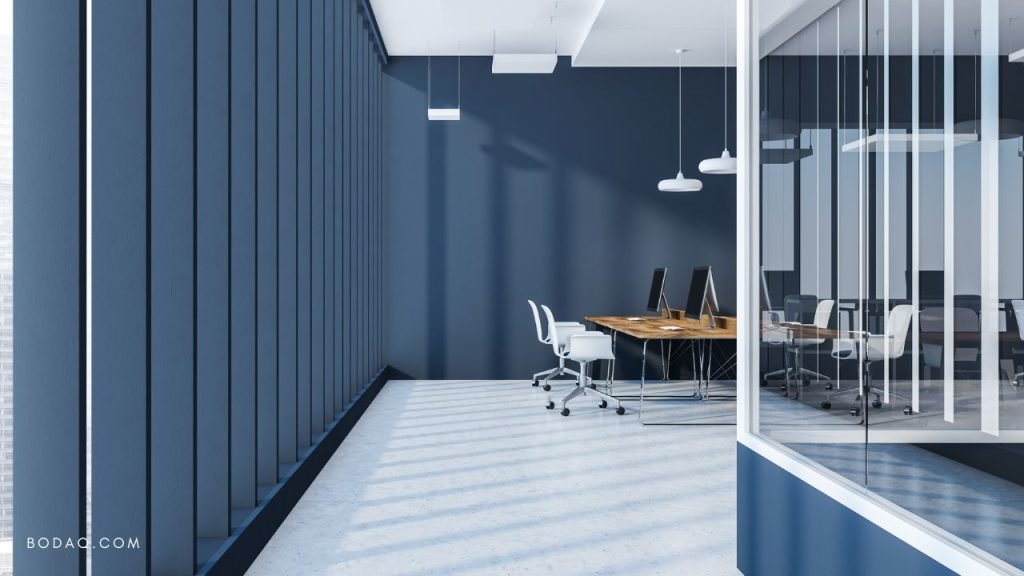 Indigo blue in an office space