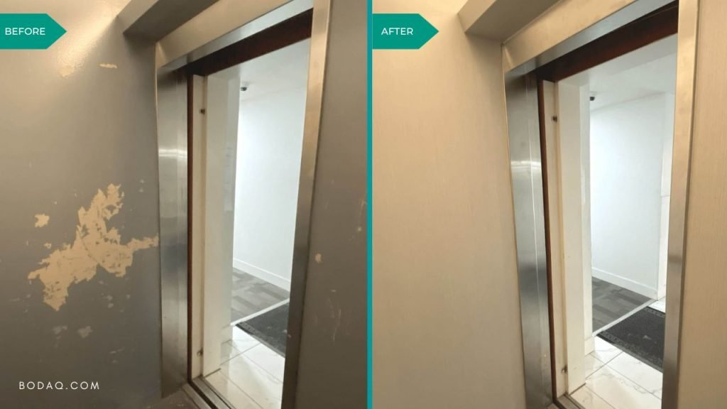 Elevator refinishing project #3. ZN9B1 Teak Light Wood