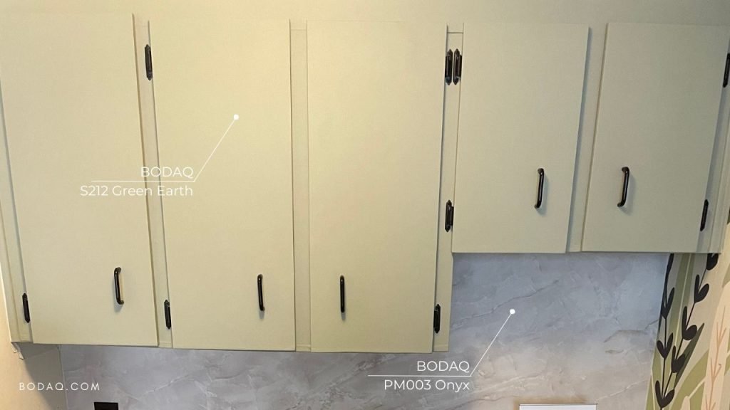 S212 Green Earth on kitchen cabinets