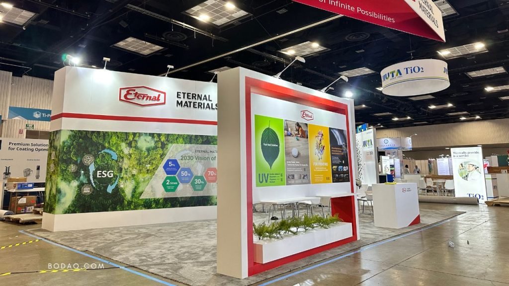 Booth wrapped with S126 Solid White