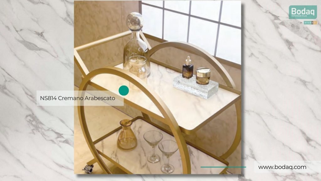 Bar cart wrapped with NS814