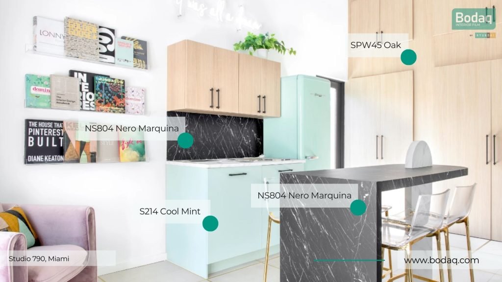 S214 Cool Mint Green Interior Film - Solid Color Collection 4 Studio 790 Renovation