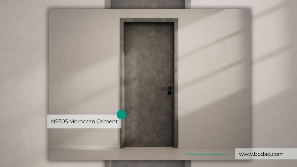 Door and Door Frame wrapped with NS705 Moroccan Cement