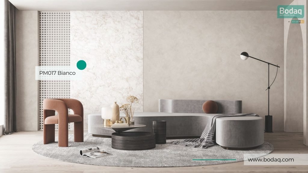 PM017 Bianco Interior Film - Stone & Marble Collection 8 Wall Decoration with PM017 Bianco