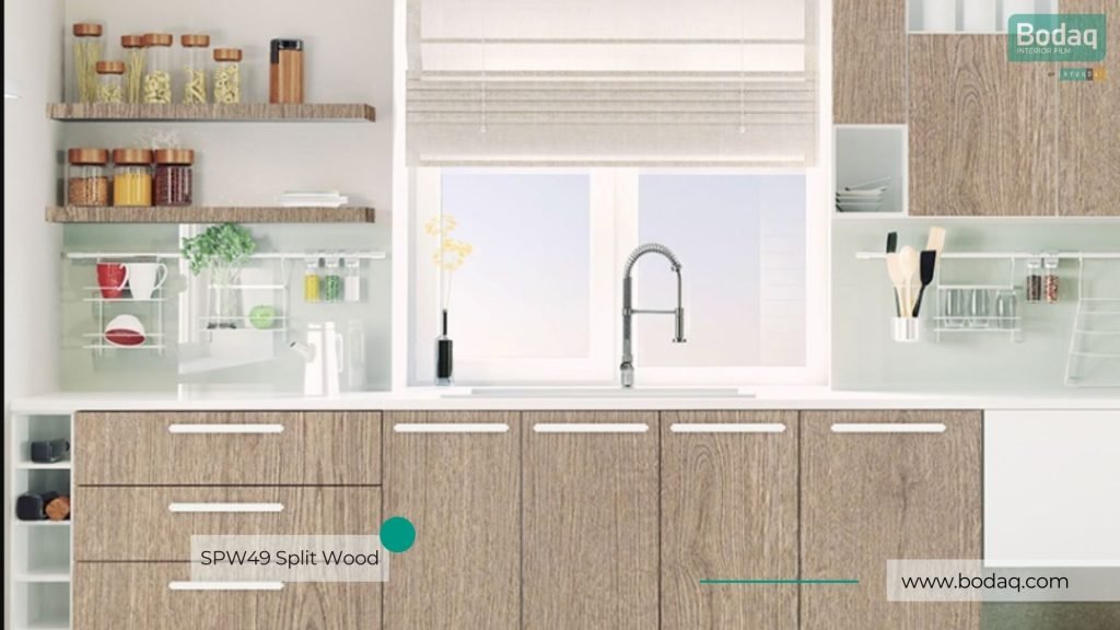 SPW49 Split Wood Interior Film - Origin Wood Collection 9 Kitchen Cabinets Refinished with SPW49 Split Wood