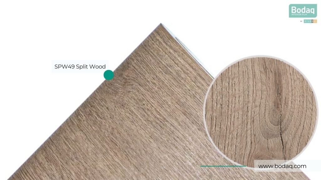 SPW49 Split Wood Interior Film - Origin Wood Collection 10 SPW49 Split Wood Roll Close-up and Zoom-in