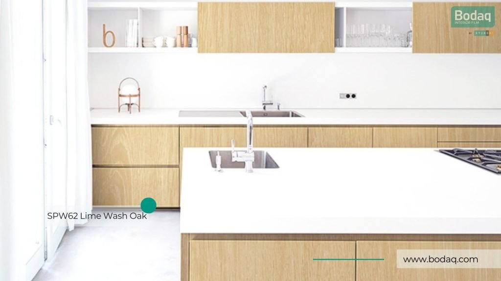 SPW62 Lime Wash Oak Interior Film - Origin Wood Collection 8 Kitchen Cabinets Refinished with SPW62 Lime Wash Oak