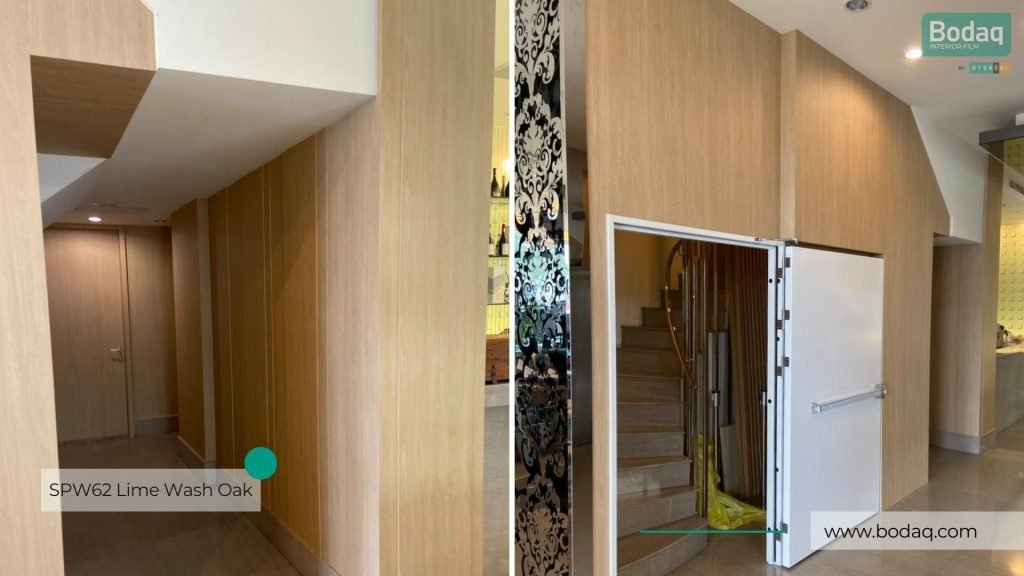 SPW62 Lime Wash Oak Interior Film - Origin Wood Collection 10 Walls Refinished with SPW62 Lime Wash Oak