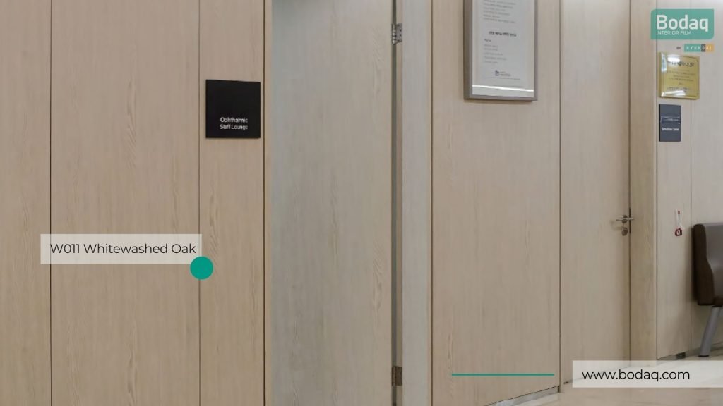 Hospital Doors and Walls Refinished with W011 Whitewashed Oak